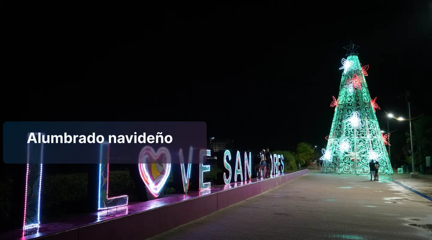 Alumbrado navideño de EMDESAI en San Andrés Isla